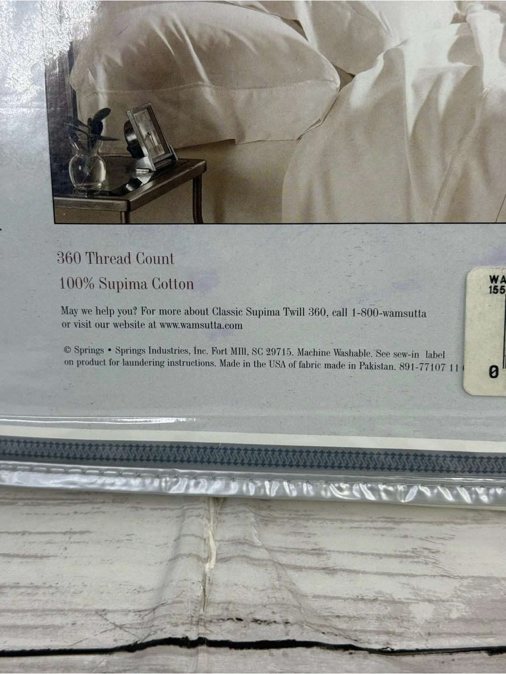Wamsutta Classic Supima Twill 360 thread count king flat sheet